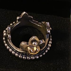 Crown Ring-Sterling Silver & Gold